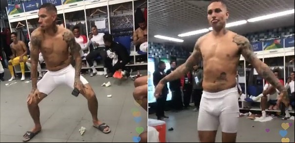 El video viral del baile de Paolo Guerrero en el vestuario, para festejar el triunfo de Perú ante Chile