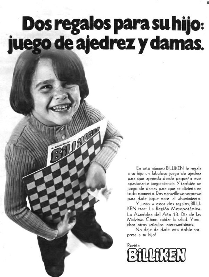 Marcelo Marcote y otra publicidad, esta vez para la revista Billiken.