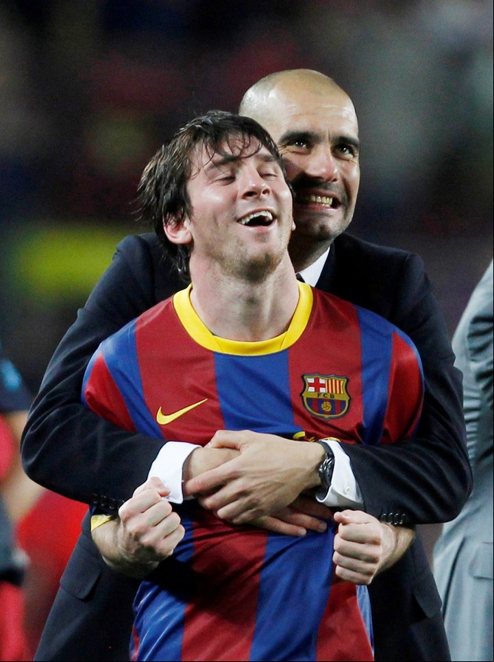 Guardiola y Messi en la histórica final de Champions League en la que eliminaron al Real Madrid.
Foto: Reuters/Lee Smith/File Photo