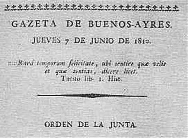 La Gazeta de Buenos Ayres fue el primer medio de comunicación en recorrer el país.