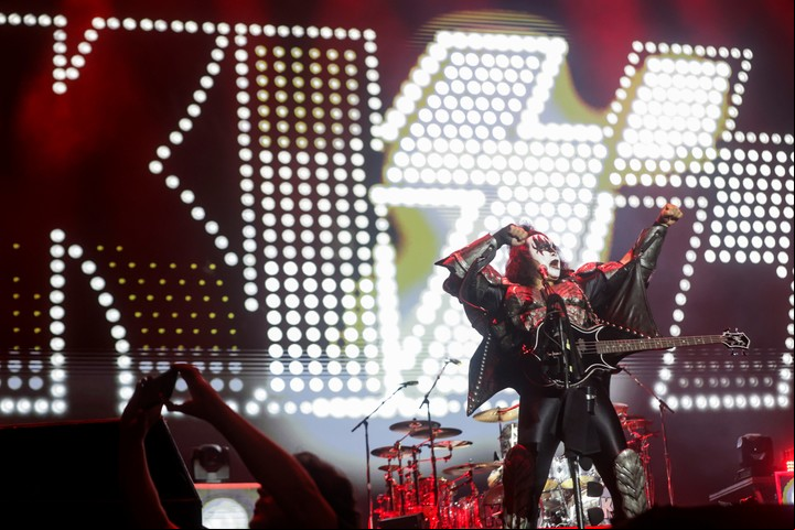 En todos los recitales, desde 1975, los Kiss tocan Festival Masters of Rock en San Pablo, con Kiss, Deep Purple y Scorpions. Foto: Gentileza Fénix/Mercury Concerts