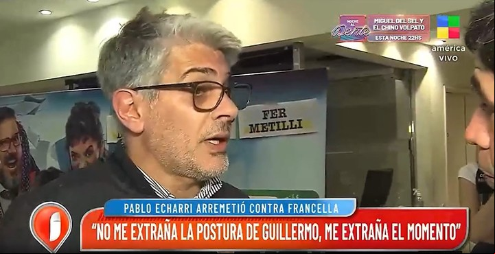 Pablo Echarri en las antípodas de Guillermo lla tras sus palabras sobre Javier Milei como Presidente de la Nación.