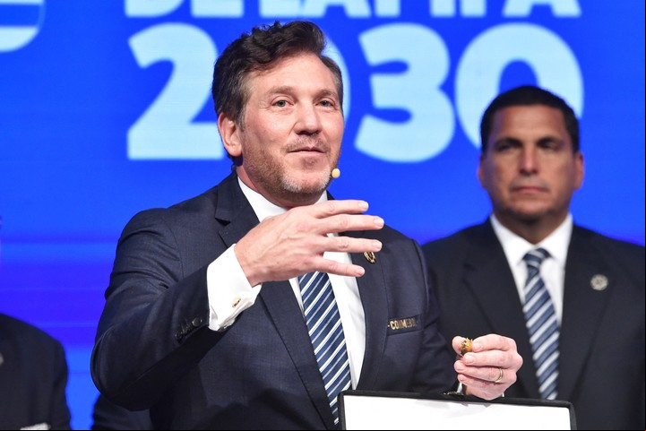 El presidente de la Conmebol, Alejandro Domínguez. Foto: AFP.