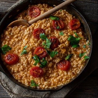 Risotto de tomates asados 