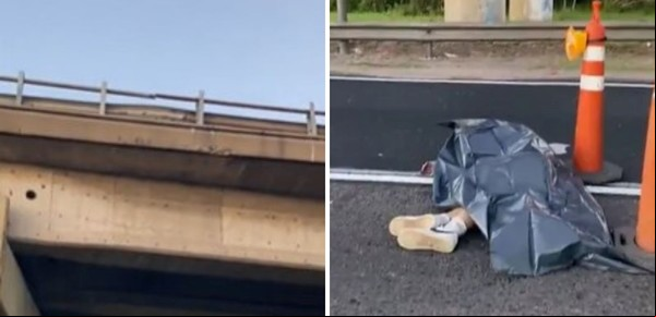 Tragedia en Panamericana: perdió el control de su moto, cayó desde un puente y murió