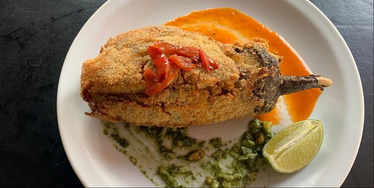Receta de Milanesa con la berenjena entera y rellena