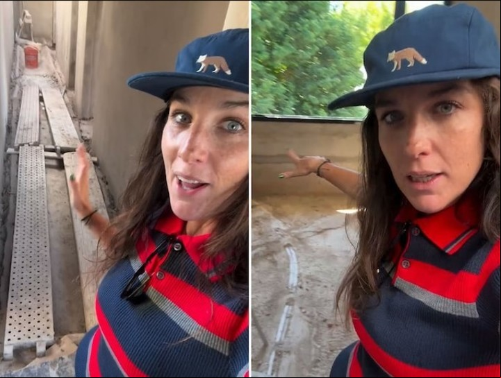 Juana Repetto mostró los sectores que está construyendo en su nueva propiedad. | Fotos: video Instagram.