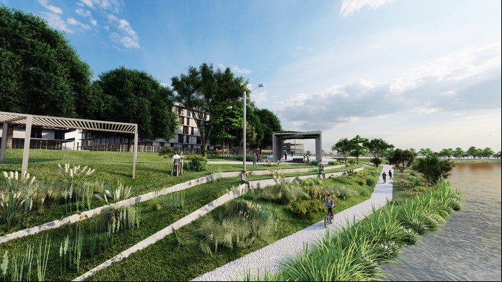 A orillas del río estará el Parque Lineal Reconquista.