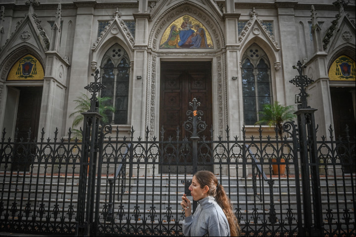 Ingesia de San Agustin en Recoleta. Allí estuvo en varias oportunidades el flamante papa León XIV. Foto: Federico López Claro