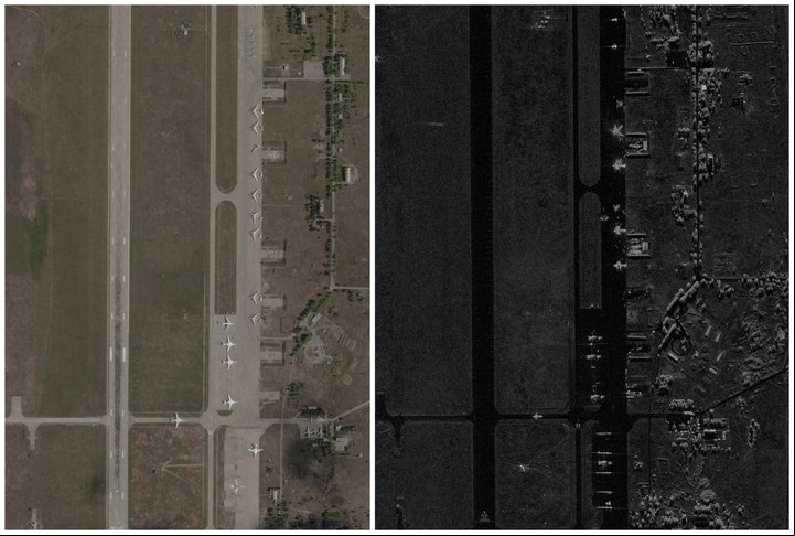 Una imagen combinada muestra imágenes de satélite del aeródromo de Belaya, antes y después del ataque de drones ucranianos contra aeródromos militares rusos, en medio de la invasión rusa de Ucrania, en la región de Irkutsk, Rusia, el 17 de mayo de 2025 a la izquierda, y el 2 de junio de 2025 a la derecha. 2025 Planet Labs PBC (izquierda) & Capella Space/Handout via REUTERS .