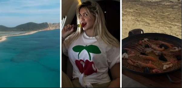 Todas las fotos de Wanda Nara en Ibiza: playa, paella de mariscos y lujos  